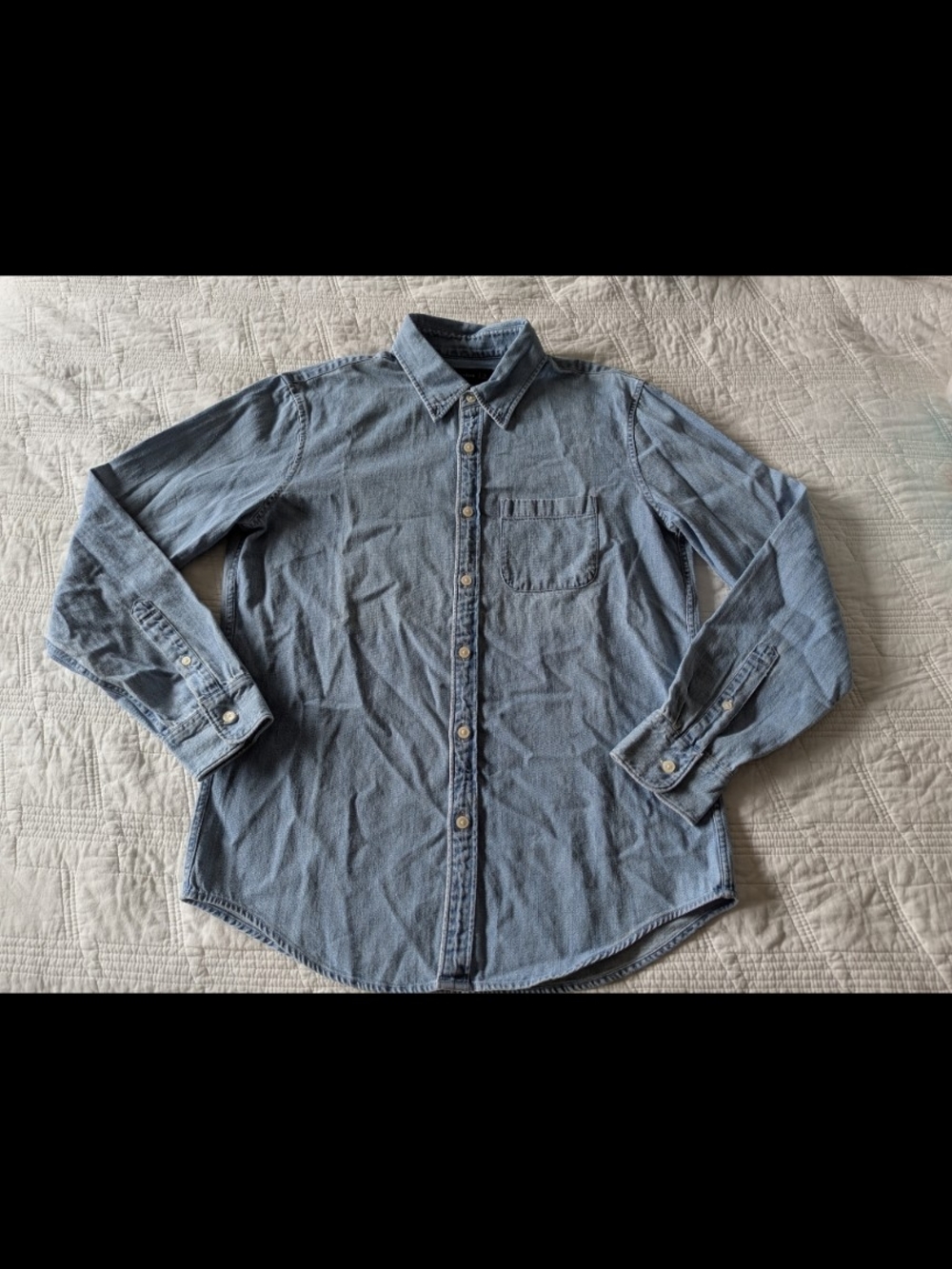 Light Blue Denim Button-Down Shirt - Men's